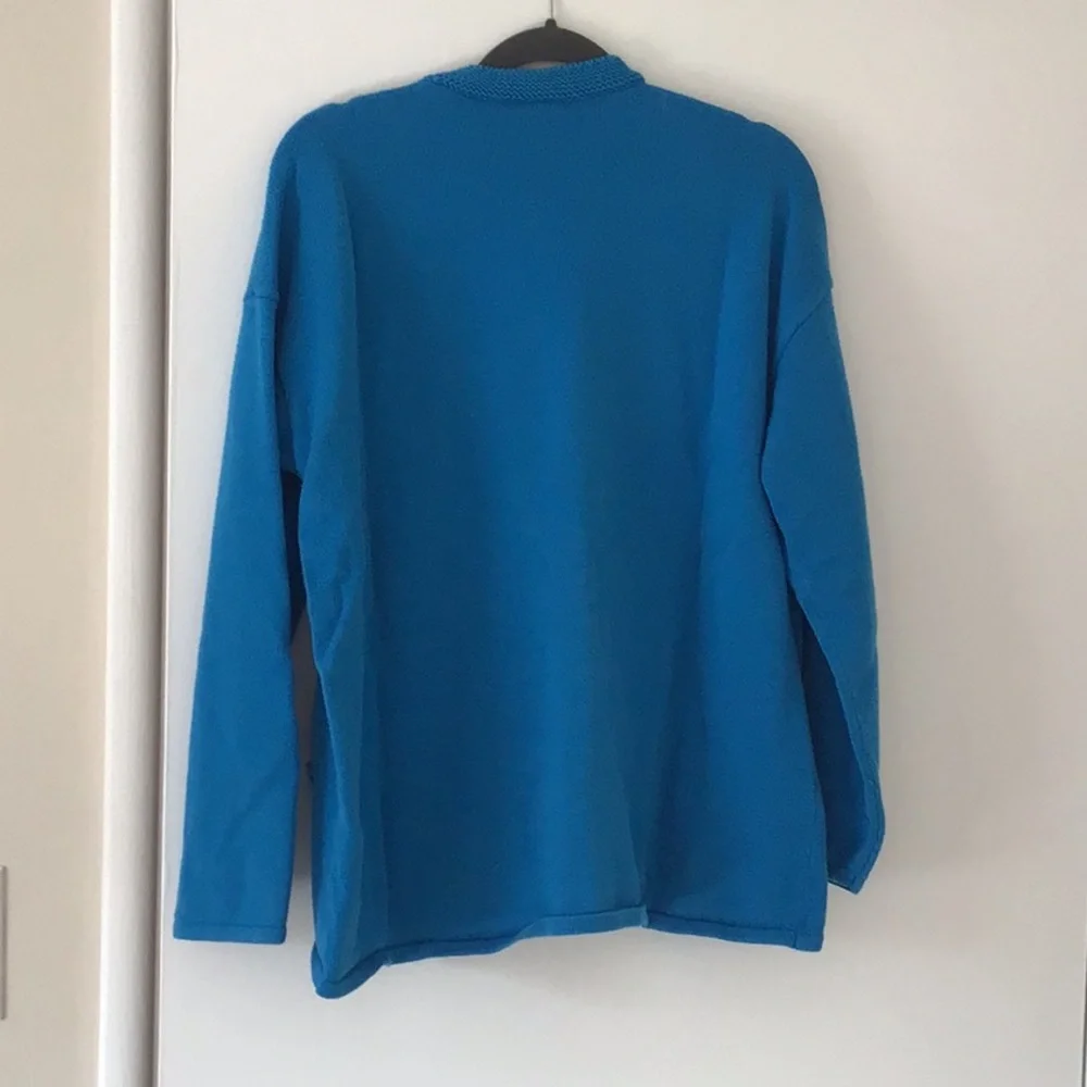 J. Jill Beautiful Blue Cardigan Sweater - Size Large - Picture 4 of 4